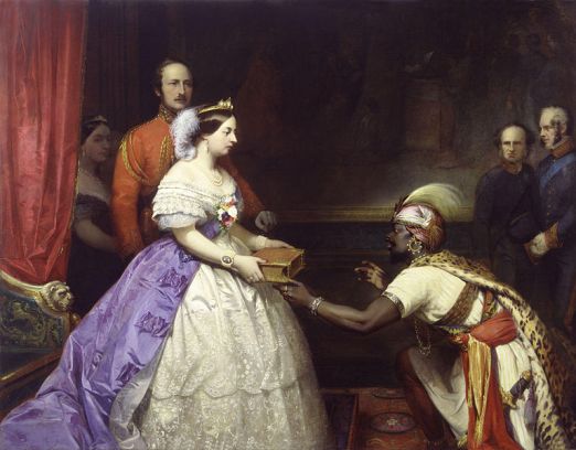 767px-The_Secret_of_England's_Greatness'_(Queen_Victoria_presenting_a_Bible_in_the_Audience_Chamber_at_Windsor)_by_Thomas_Jones_Barker